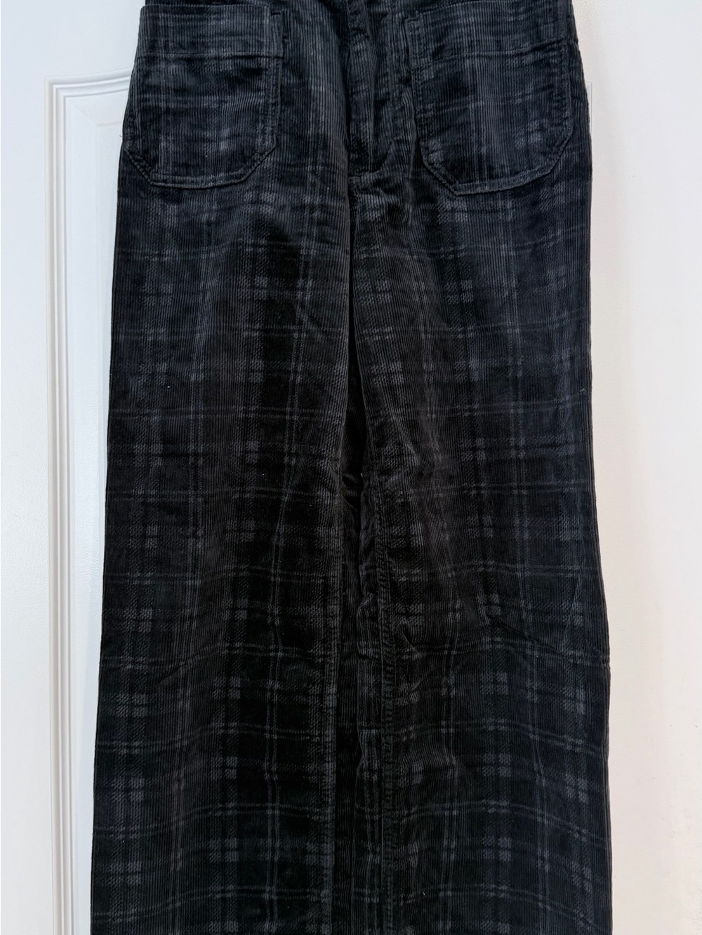 Women’s Maeve The Collette Black Plaid Corduroy Pants